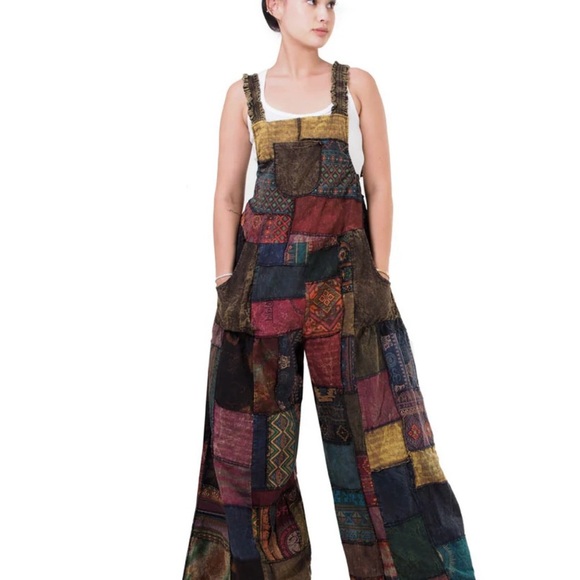 Kathmandu Pants - Kathmandu Colorful Patchwork Jumpsuit
